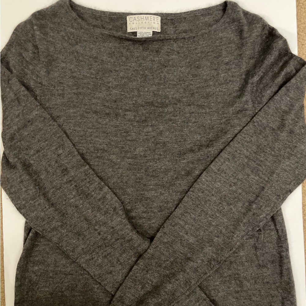 Saks Fifth Avenue Charcoal Cashmere Sweater